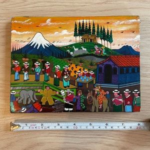 Colorful Guatemalan hand painted canvas